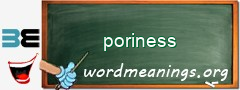 WordMeaning blackboard for poriness